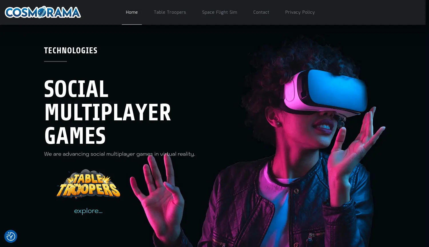 Website-Screenshot von Cosmorama