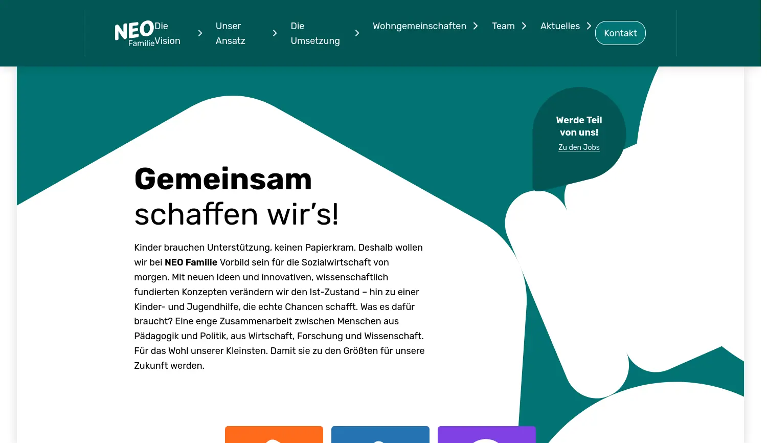 Website-Screenshot von NEO Familie