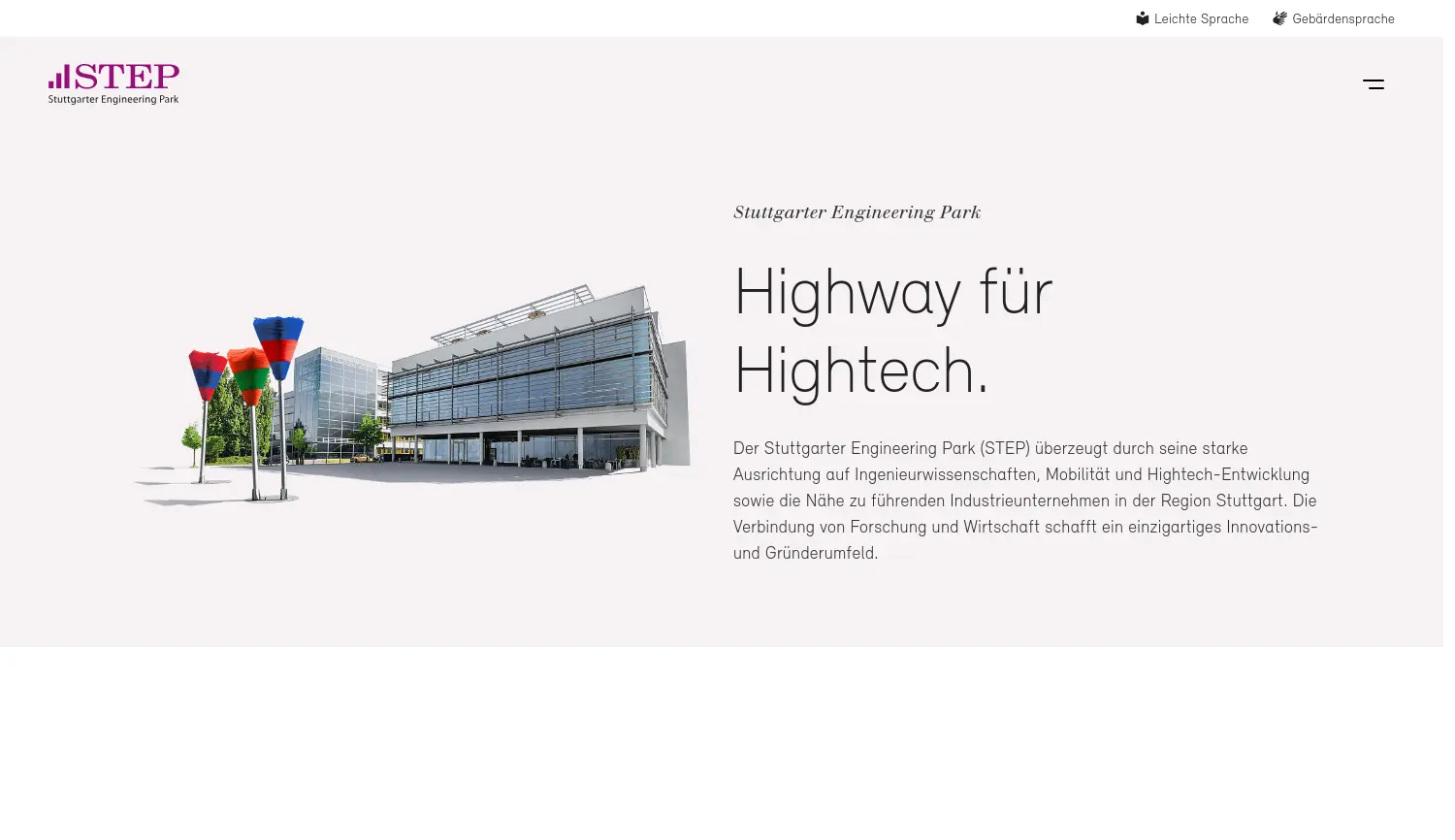 Website-Screenshot von STEP