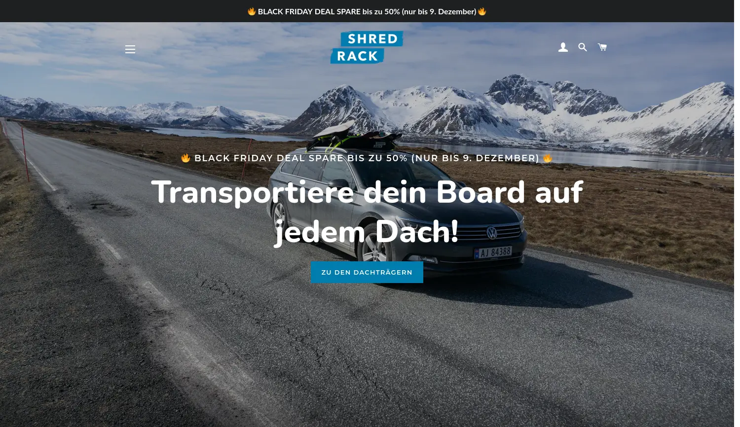 Website-Screenshot von ShredRack