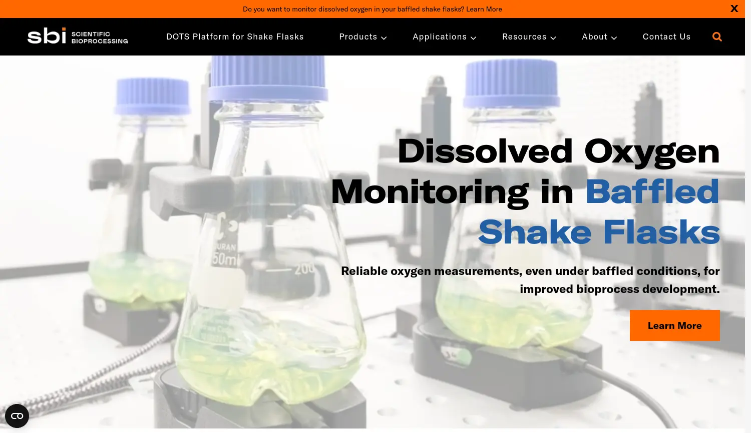 Website-Screenshot von Scientific Bioprocessing