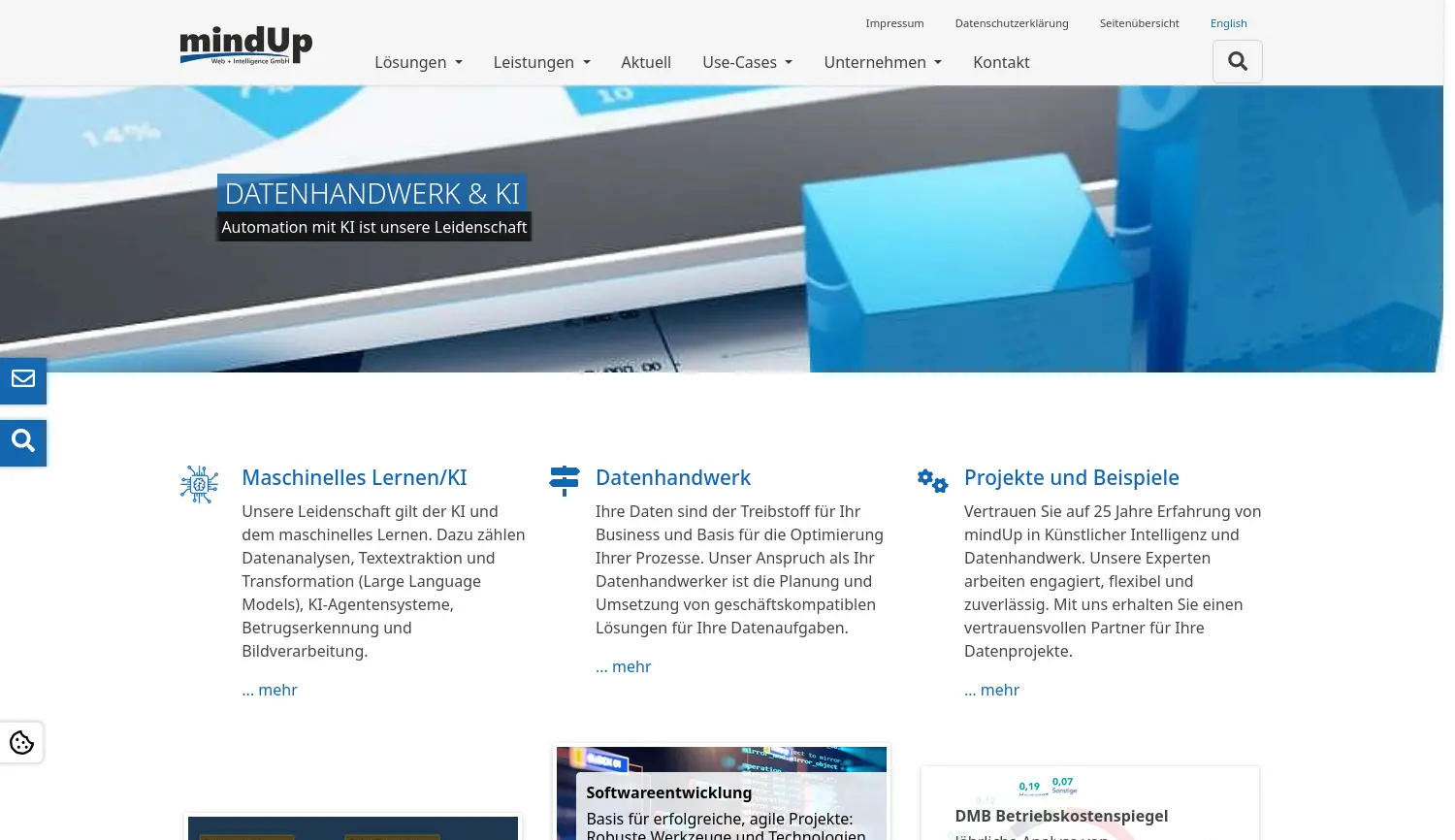 Website-Screenshot von mindUp