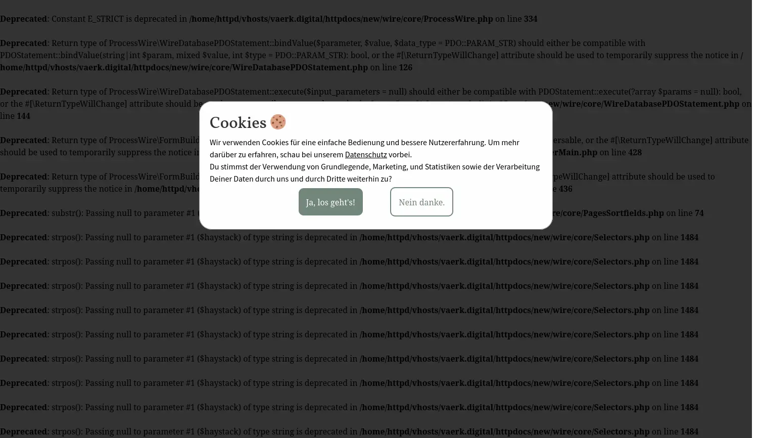 Website-Screenshot von vaerk