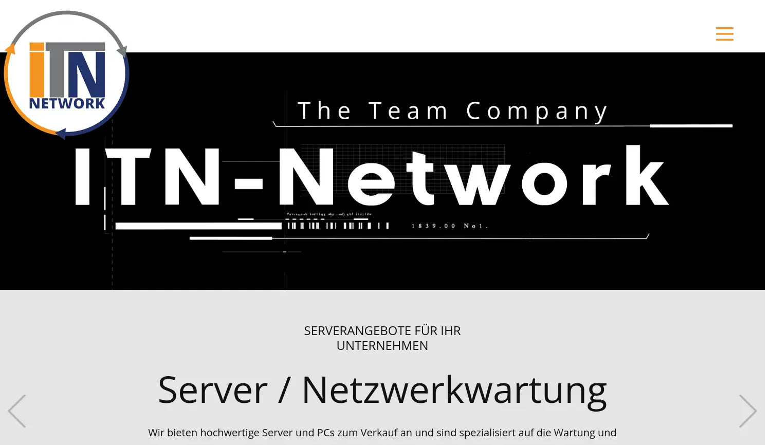 Website-Screenshot von ITN-Network