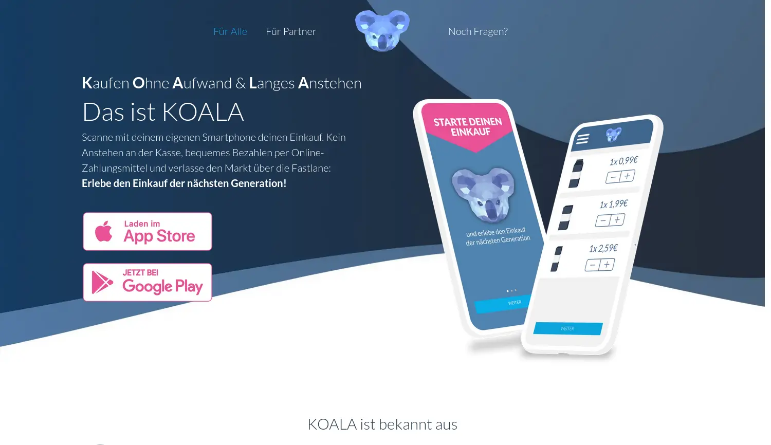 Website-Screenshot von KOALA
