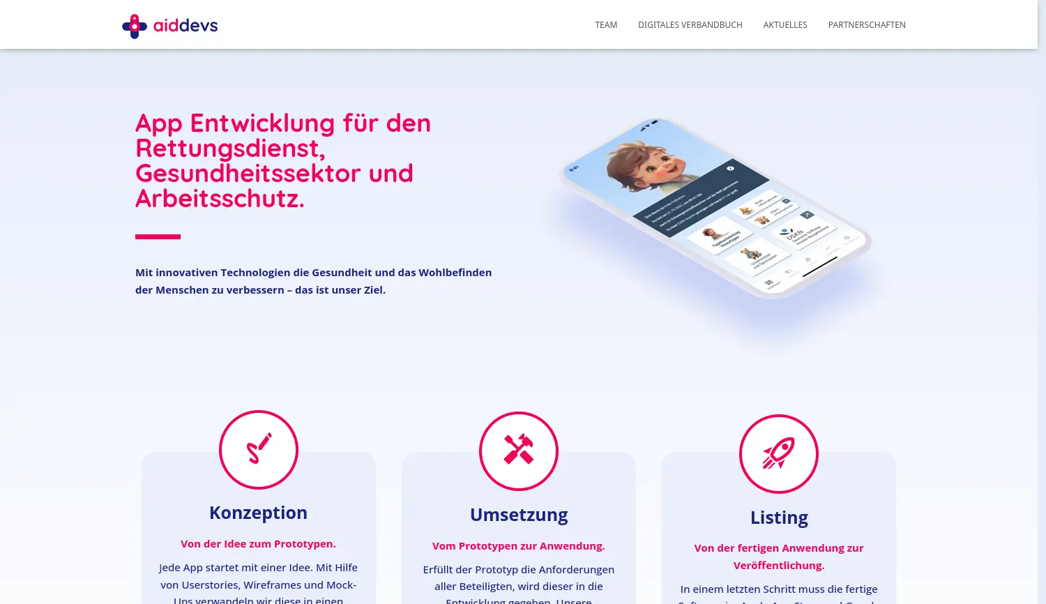 Website-Screenshot von 8devs