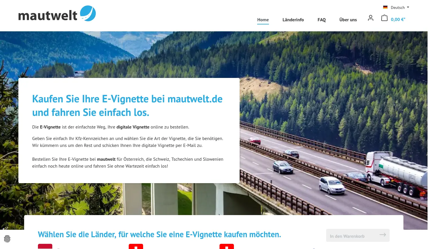 Website-Screenshot von mautwelt