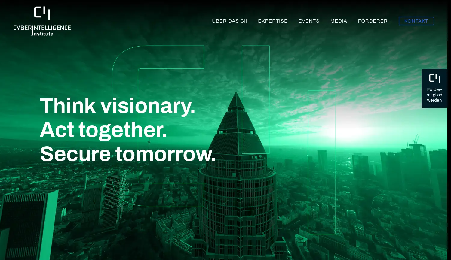 Website-Screenshot von cyberintelligence.institute
