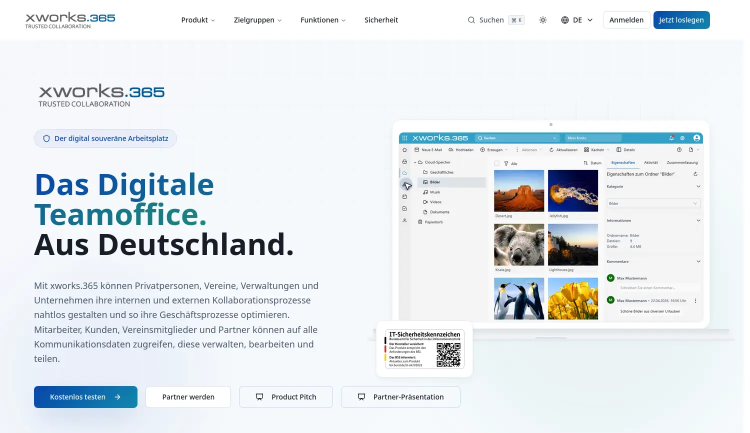 Website-Screenshot von xworks.365