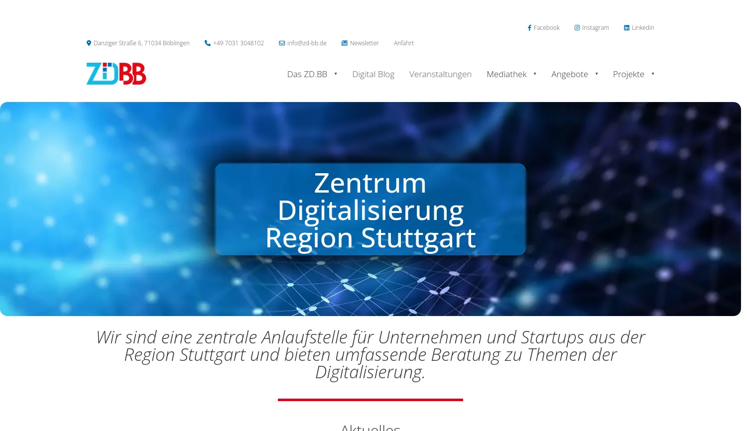 Website-Screenshot von ZD.BB