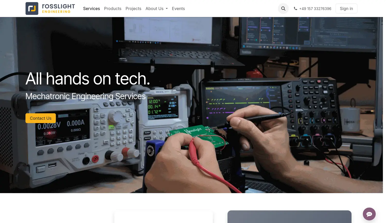 Website-Screenshot von rosslight