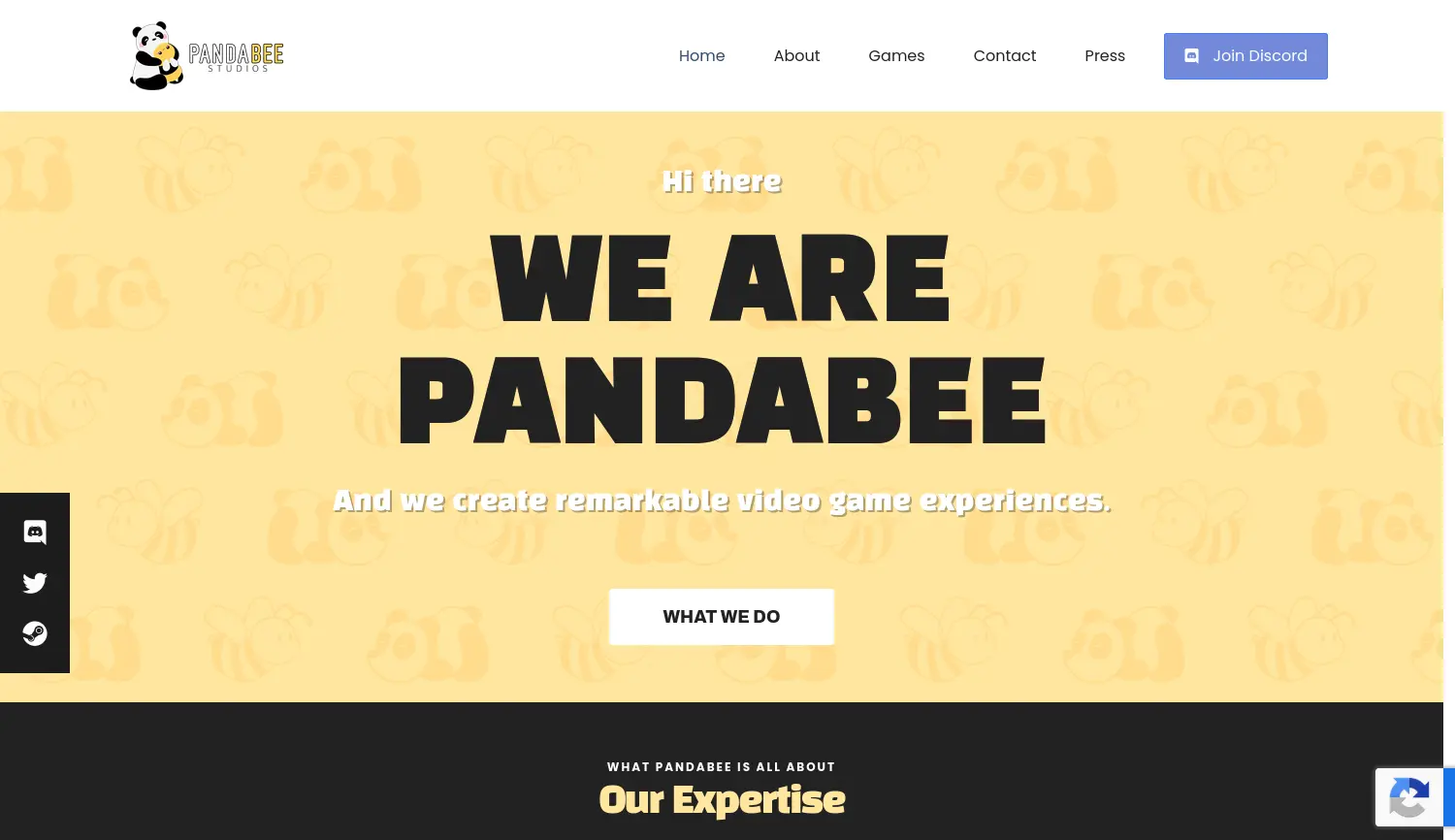 Website-Screenshot von PandaBee Studios