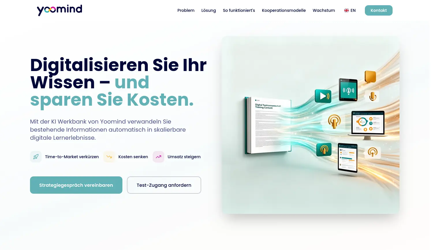 Website-Screenshot von Yoomind