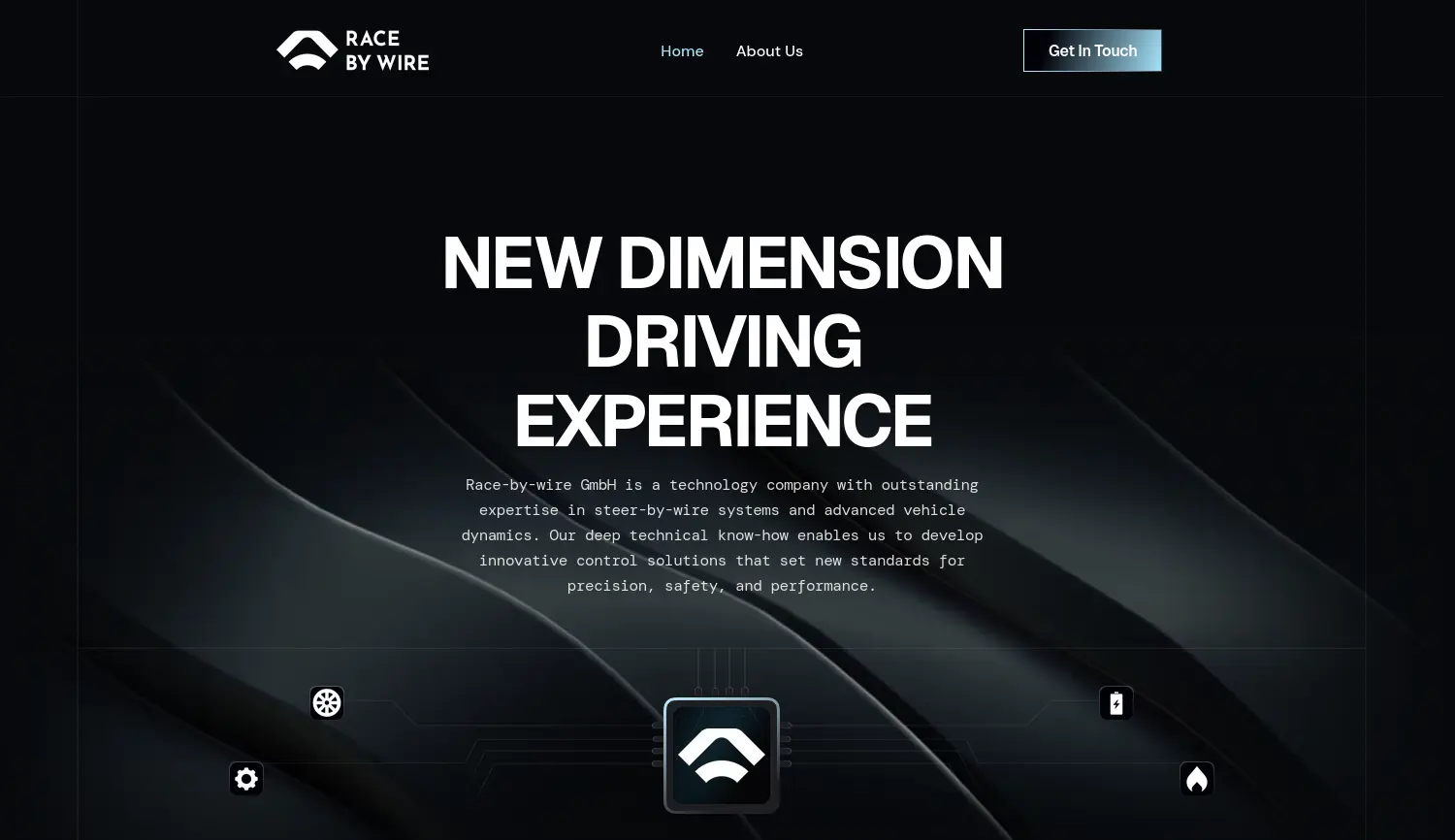 Website-Screenshot von Race by Wire