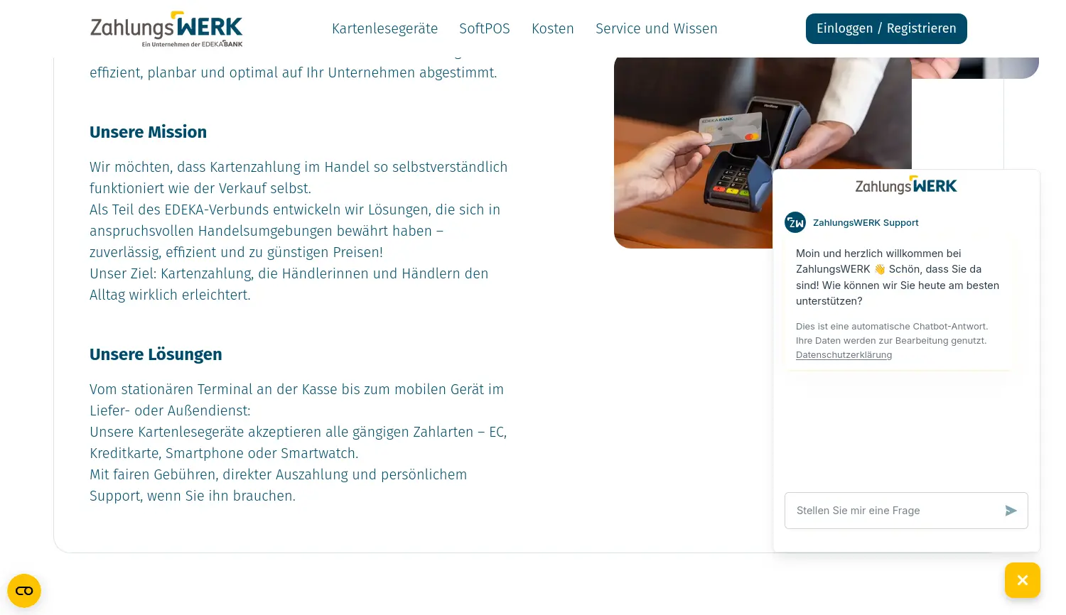 Website-Screenshot von ZahlungsWERK