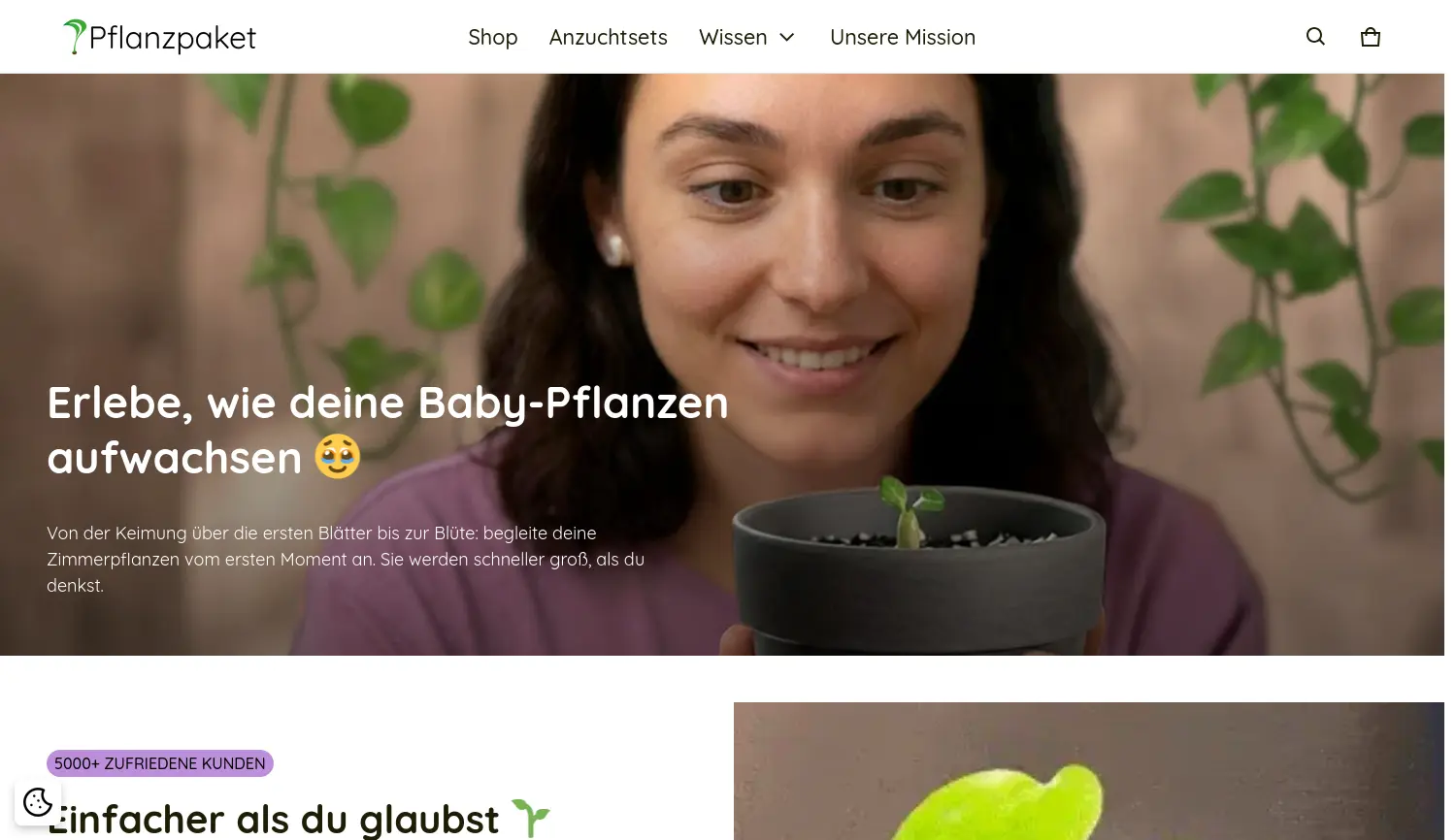 Website-Screenshot von Pflanzpaket