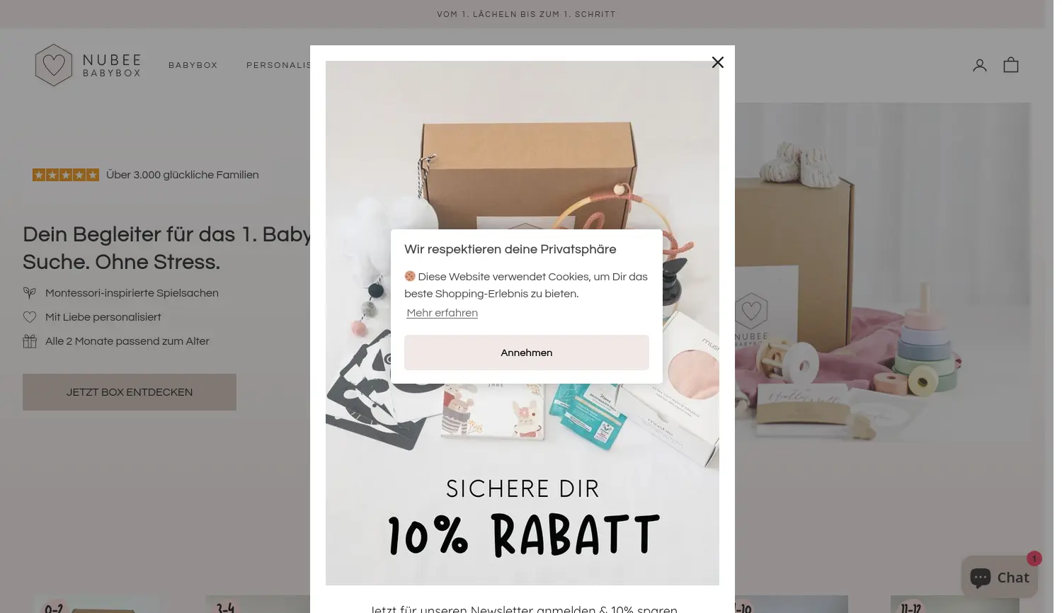 Website-Screenshot von NUBEE