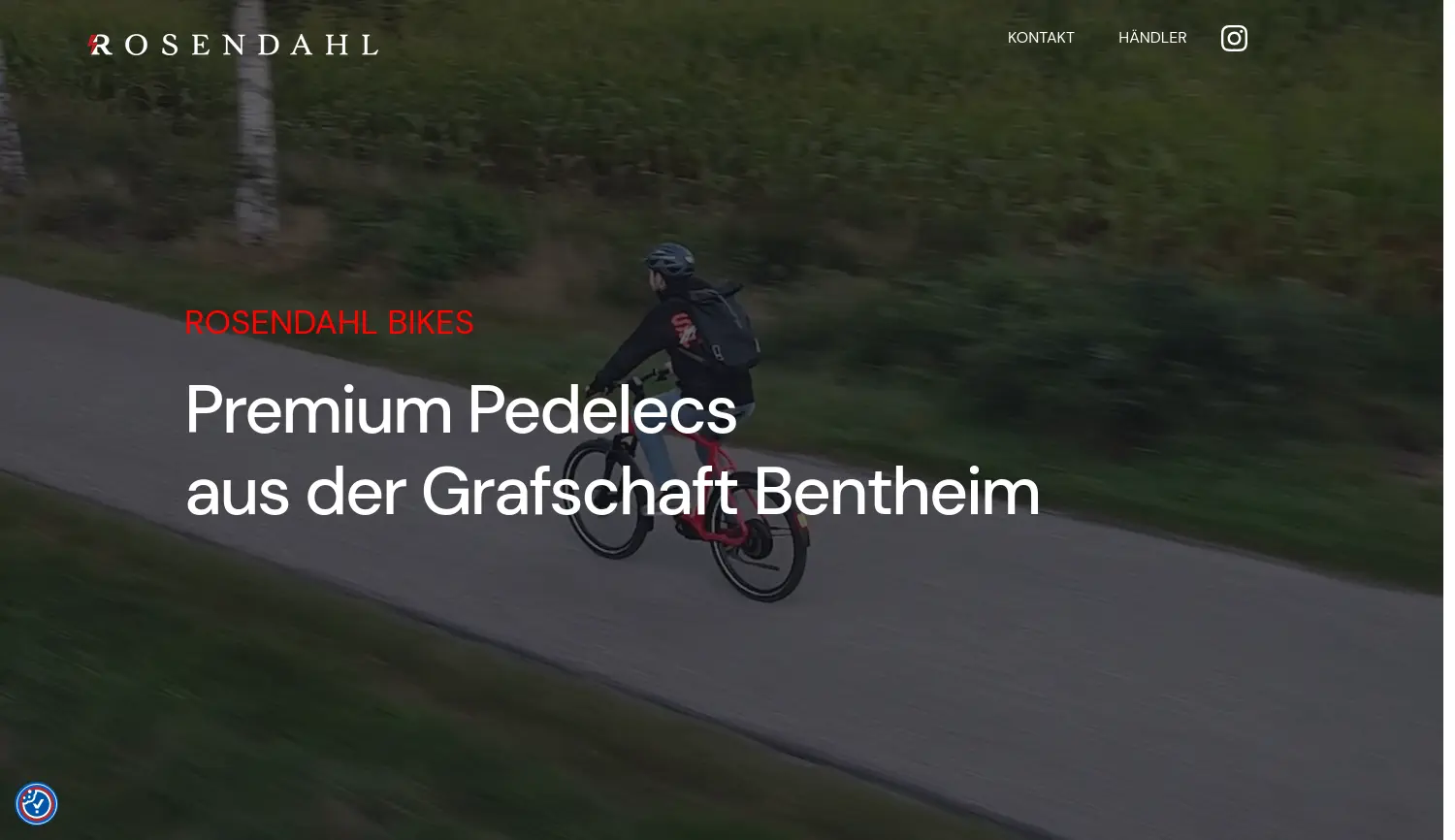 Website-Screenshot von Rosendahl Bikes
