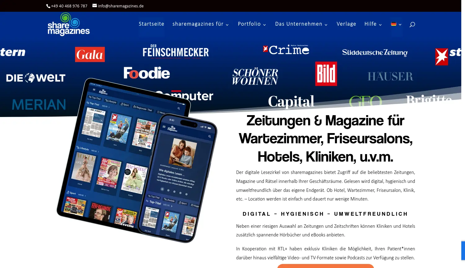 Website-Screenshot von sharemagazines