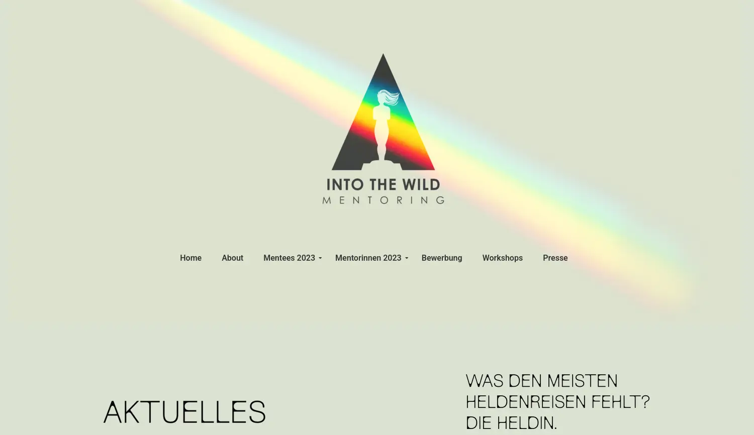 Website-Screenshot von Into the Wild