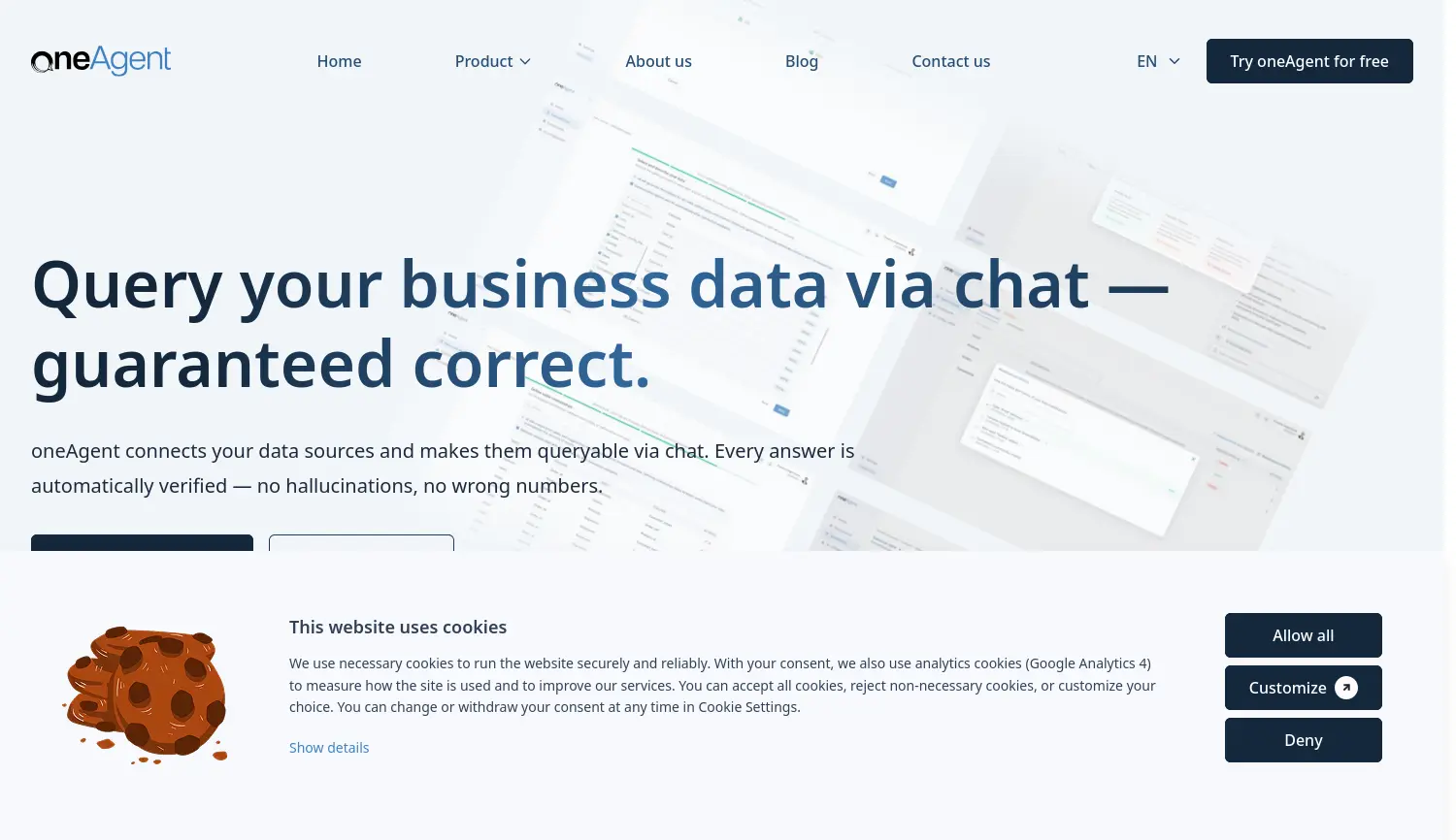 Website-Screenshot von oneLake