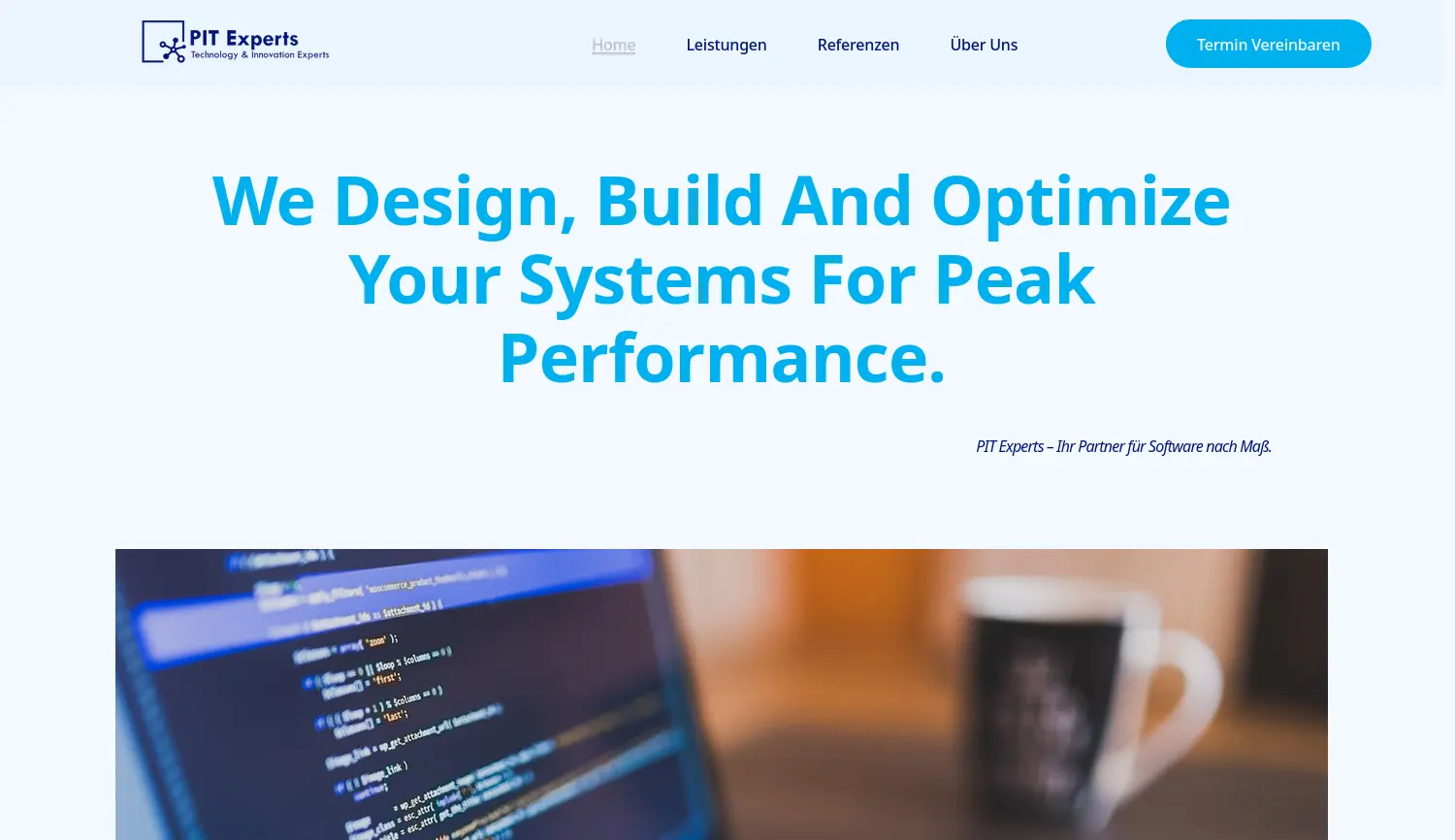 Website-Screenshot von PIT Experts