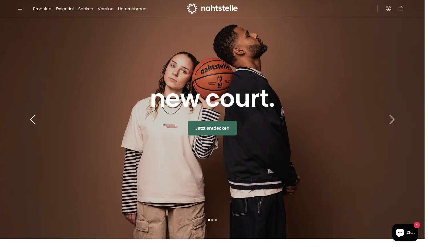 Website-Screenshot von nahtstelle