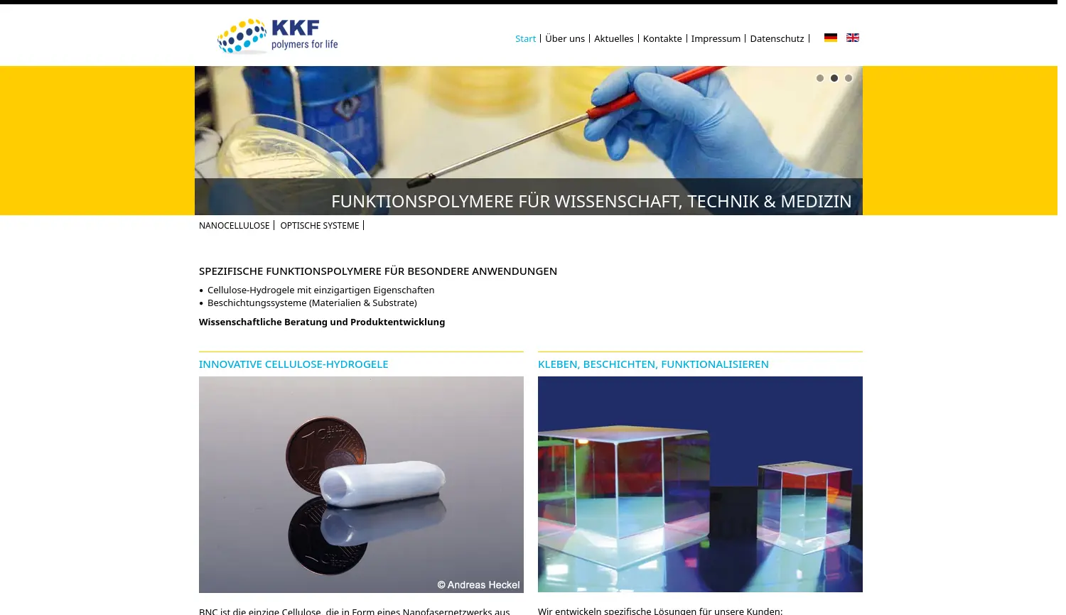 Website-Screenshot von KKF