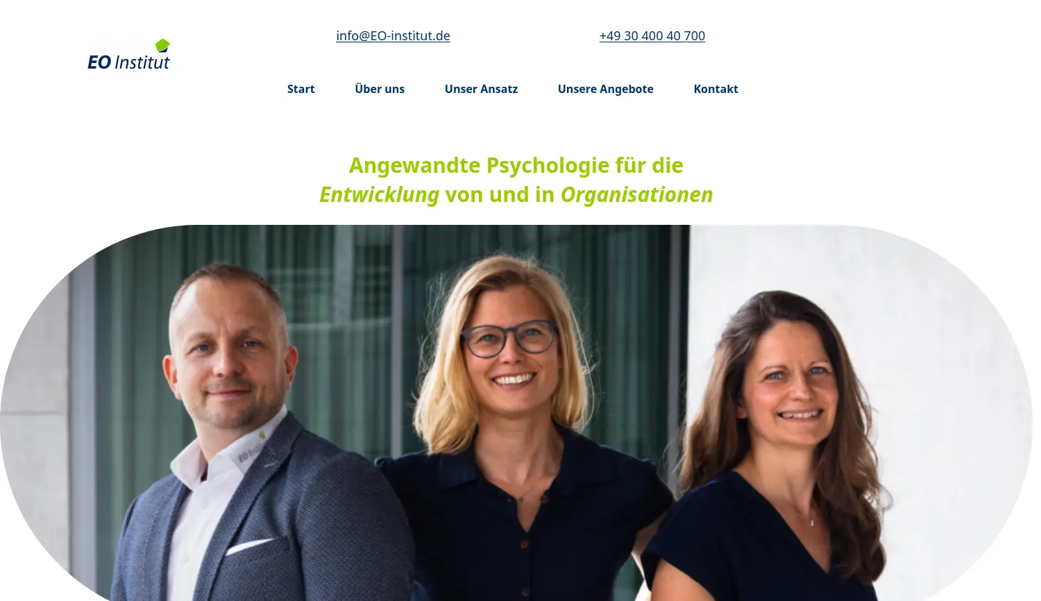 Website-Screenshot von EO Institut
