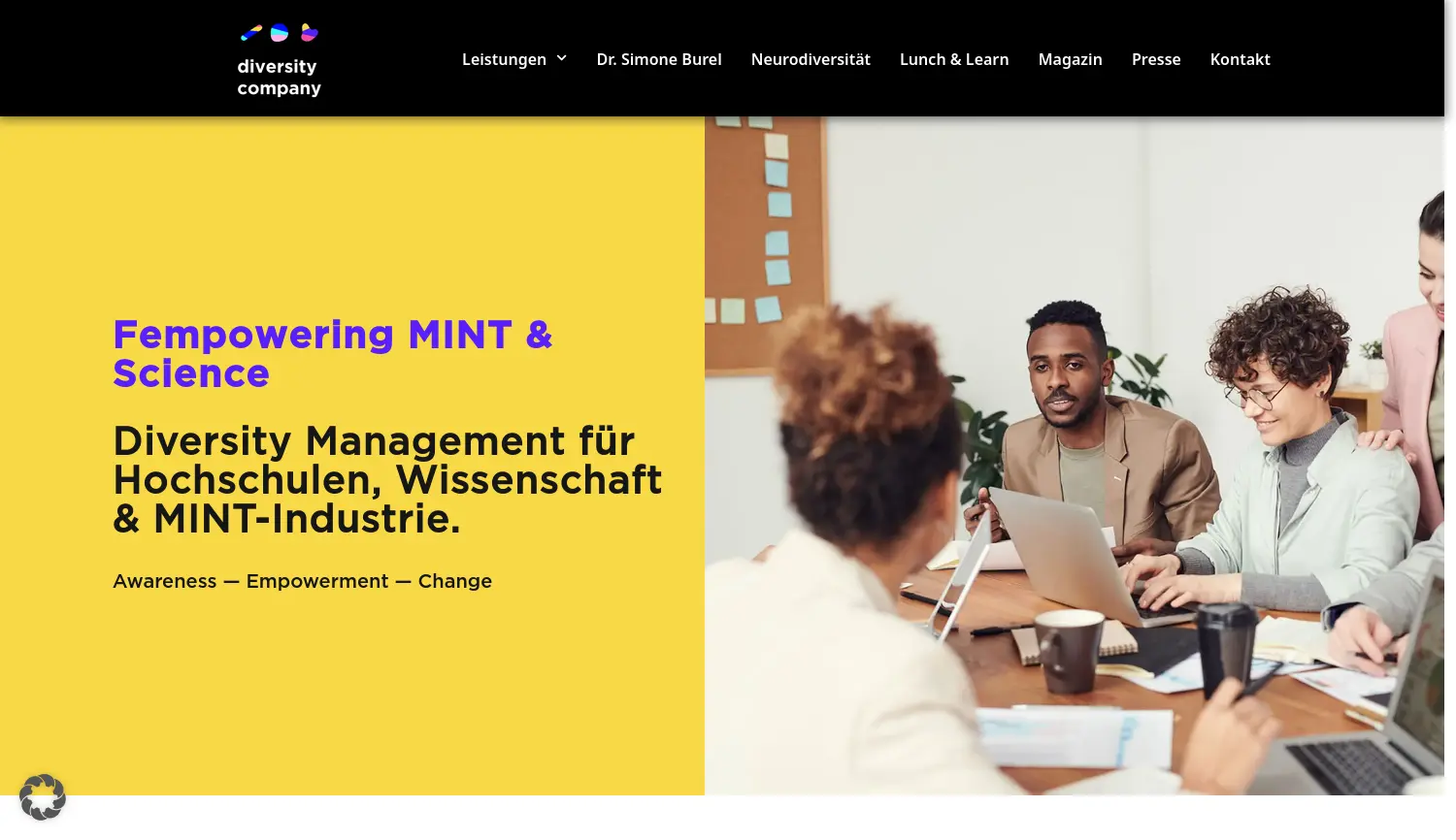 Website-Screenshot von Diversity Company