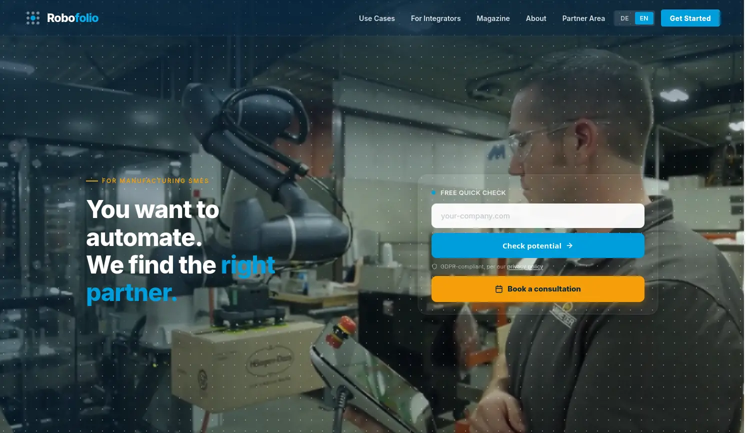 Website-Screenshot von Robofolio