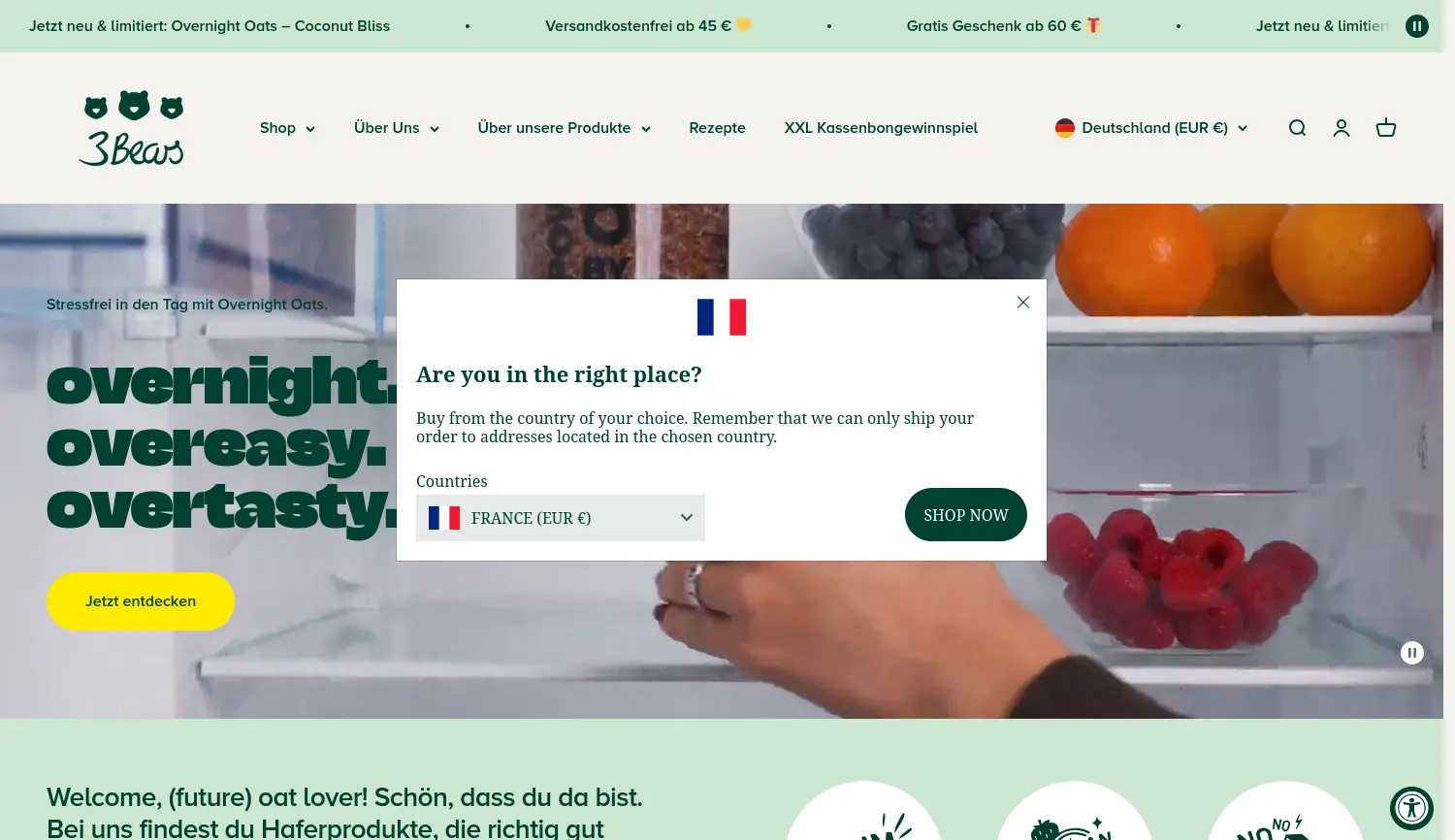 Website-Screenshot von 3Bears