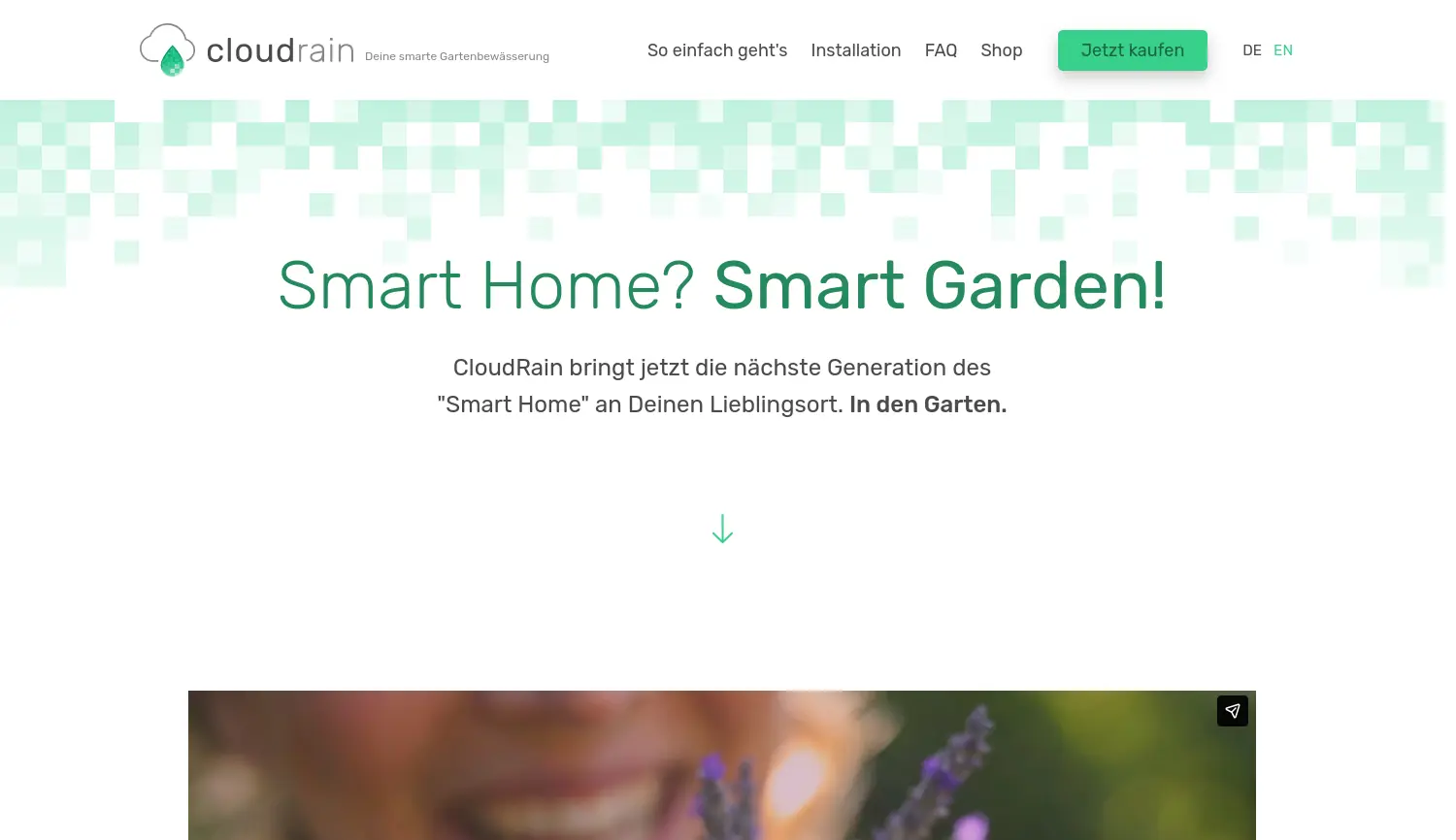 Website-Screenshot von CloudRain