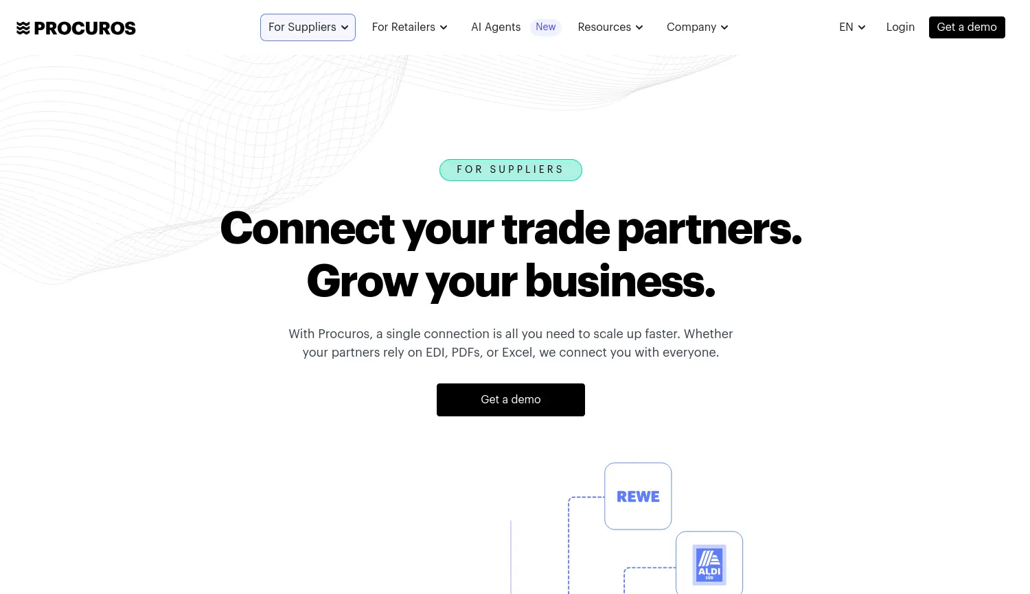 Website-Screenshot von Procuros