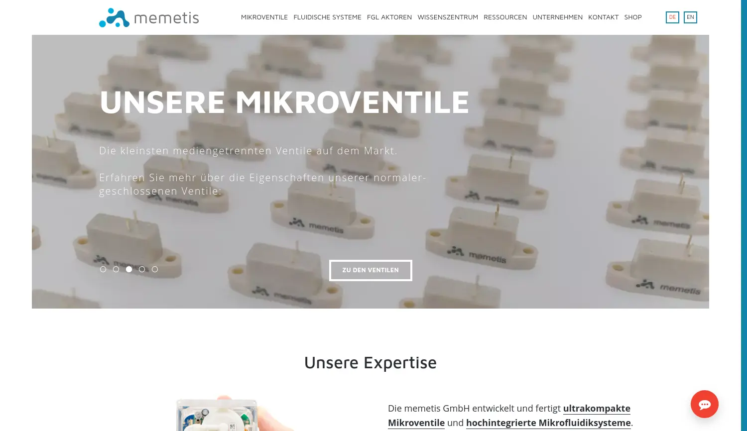 Website-Screenshot von memetis
