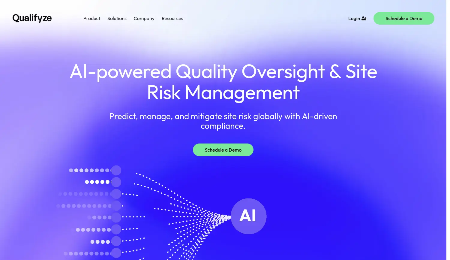 Website-Screenshot von Qualifyze
