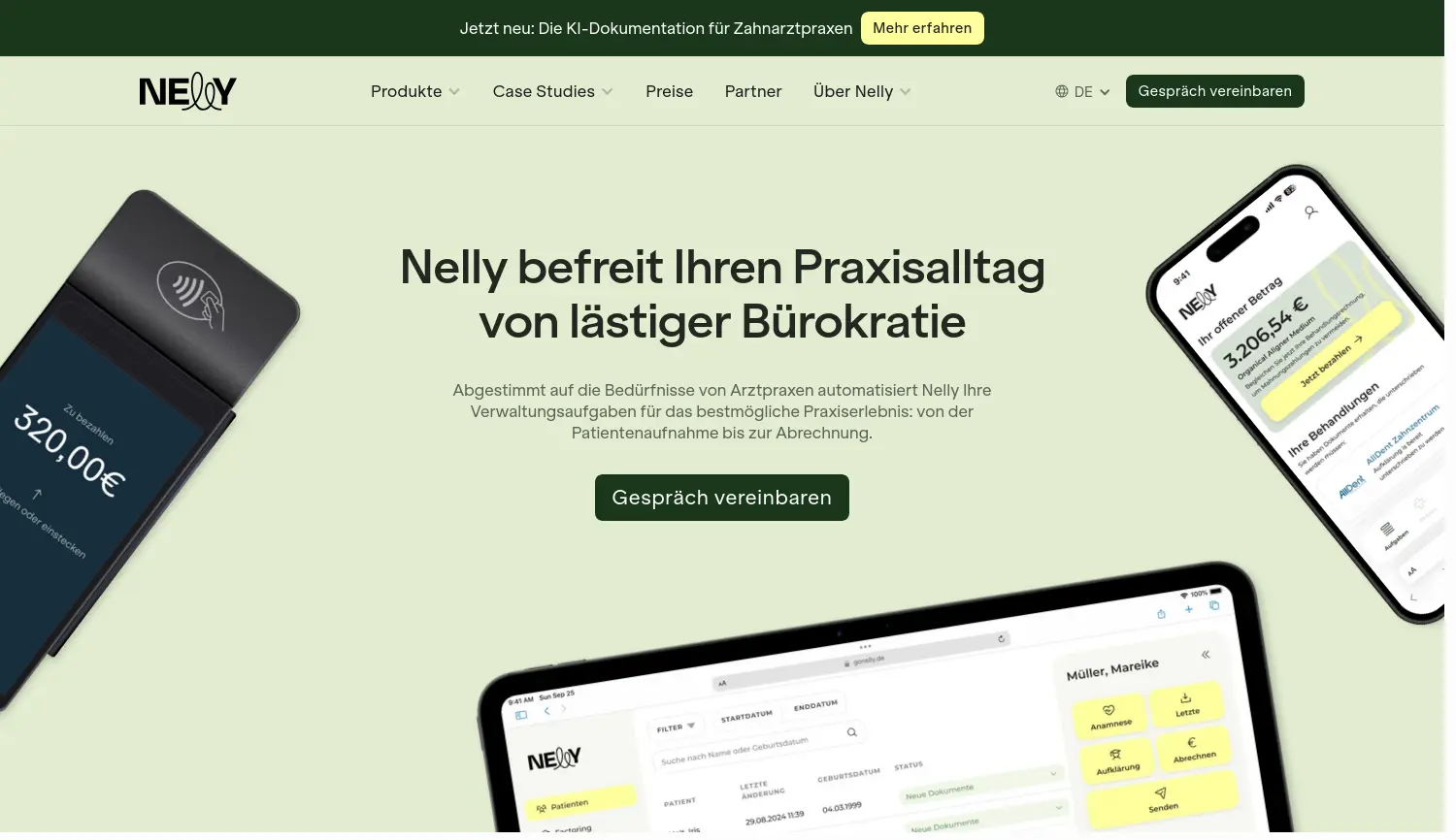 Website-Screenshot von Nelly Solutions GmbH