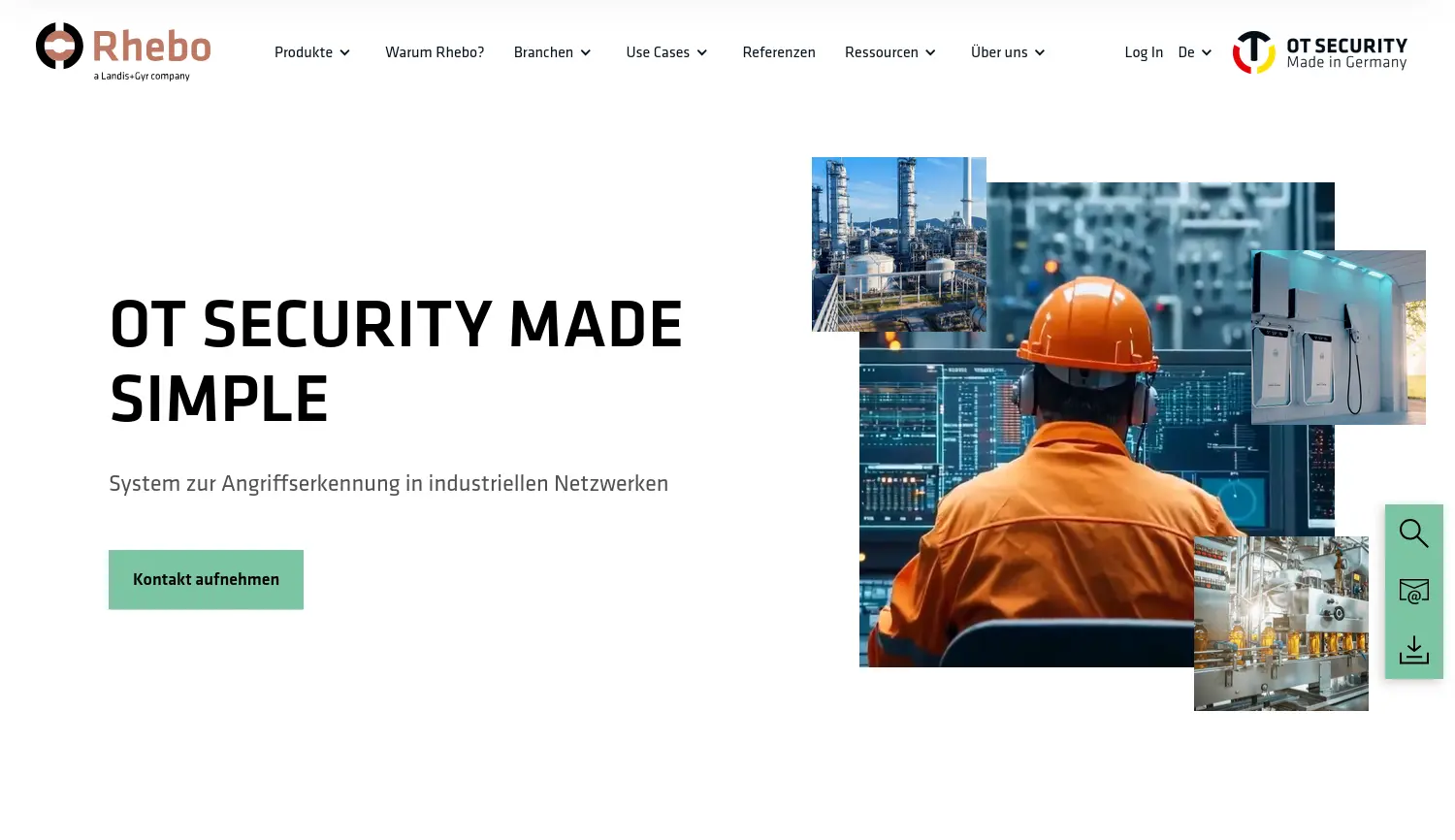Website-Screenshot von Rhebo