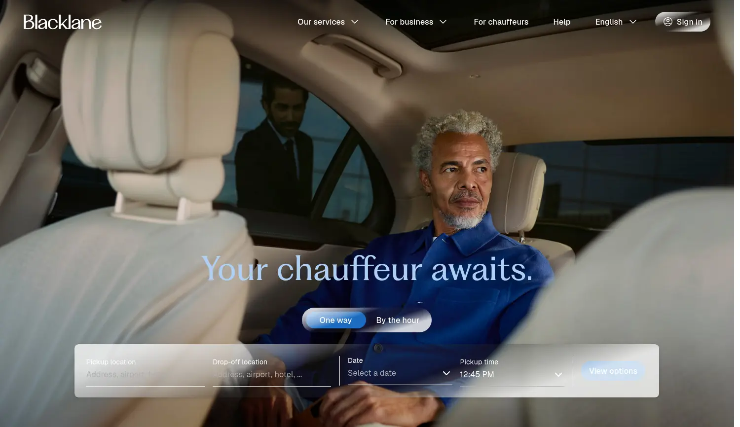 Website-Screenshot von Blacklane