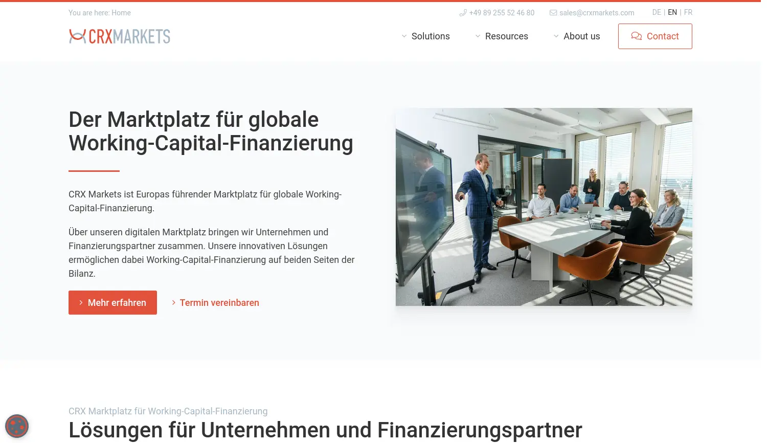 Website-Screenshot von CRX Markets