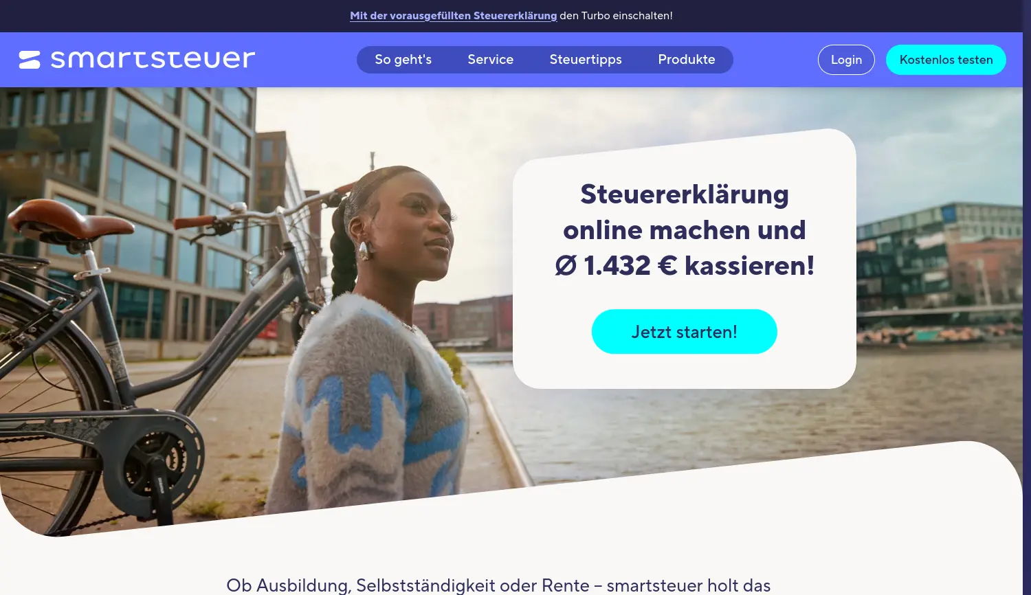 Website-Screenshot von smartsteuer