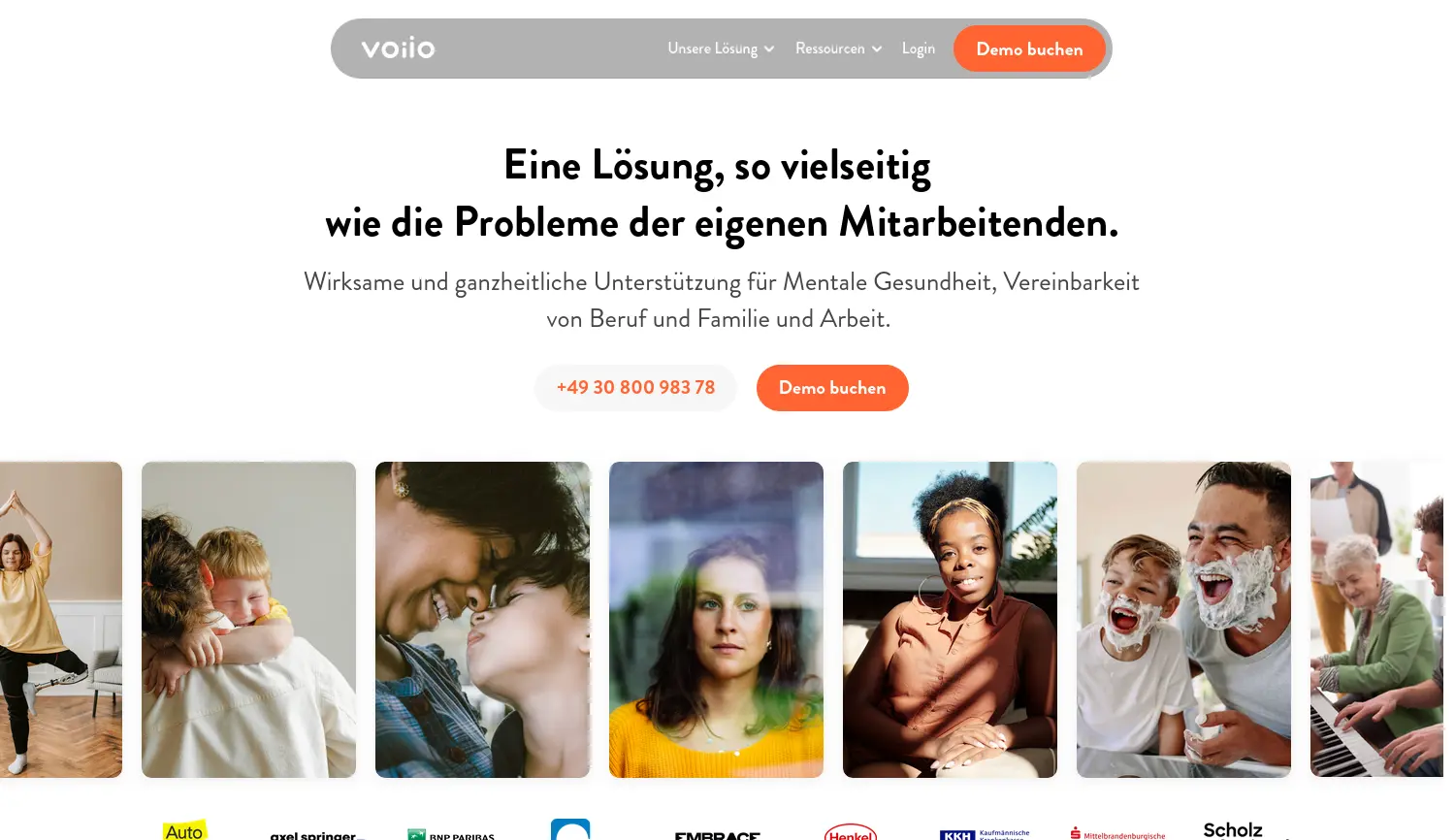 Website-Screenshot von voiio