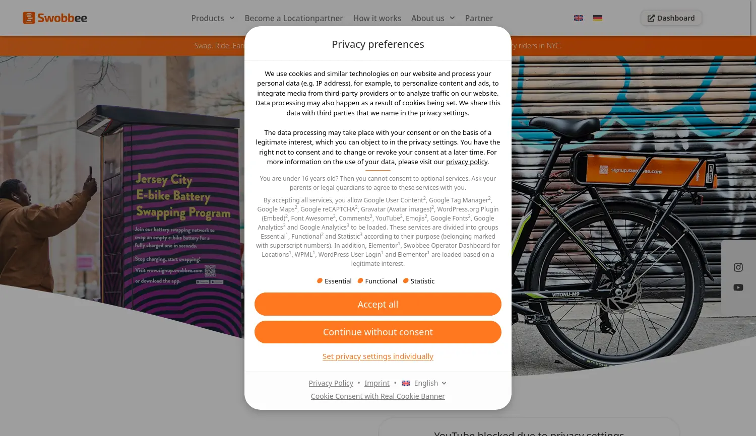 Website-Screenshot von Swobbee
