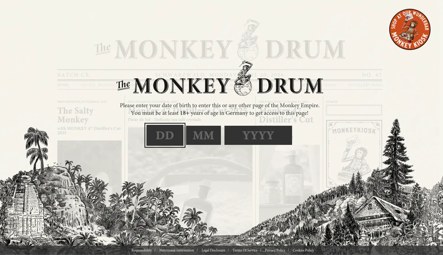 Website-Screenshot von Black Forest Distillers