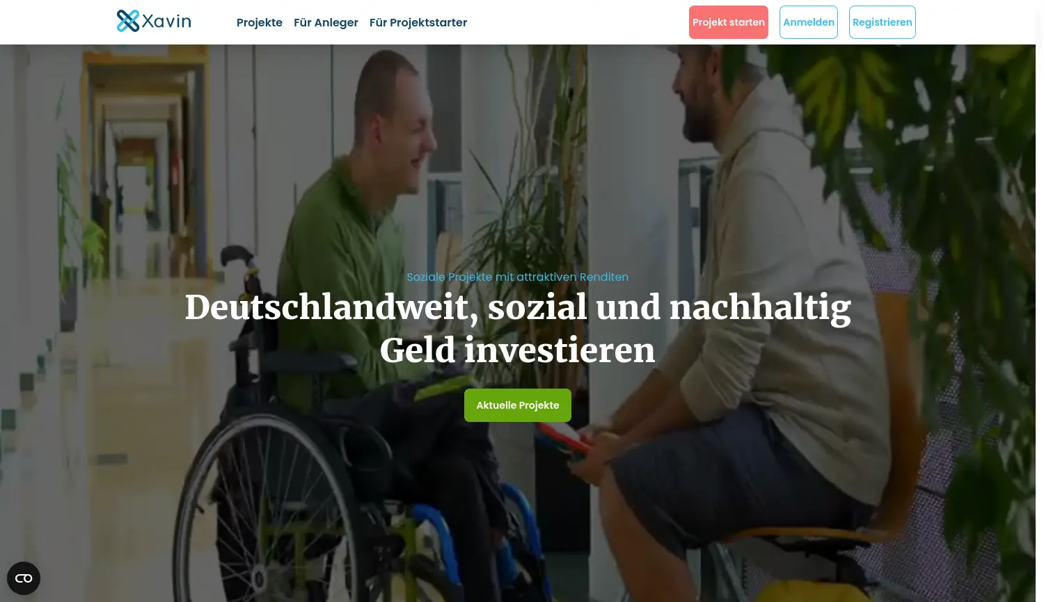 Website-Screenshot von Xavin