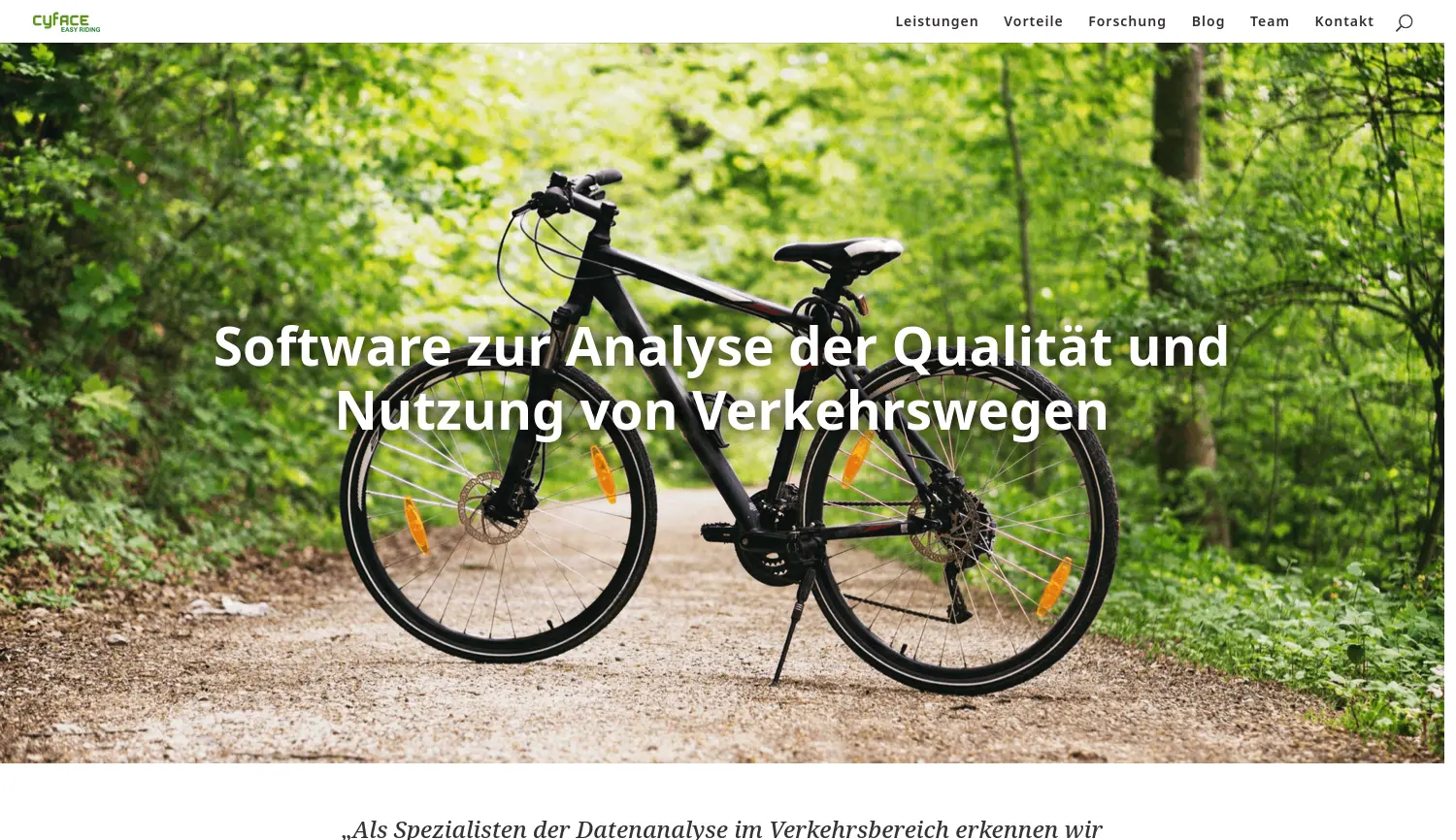 Website-Screenshot von Cyface