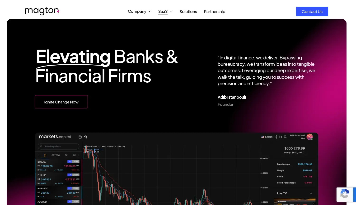 Website-Screenshot von Magton