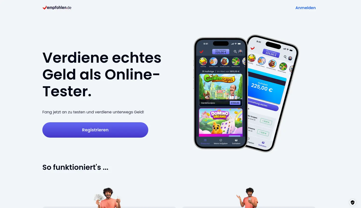 Website-Screenshot von empfohlen.de