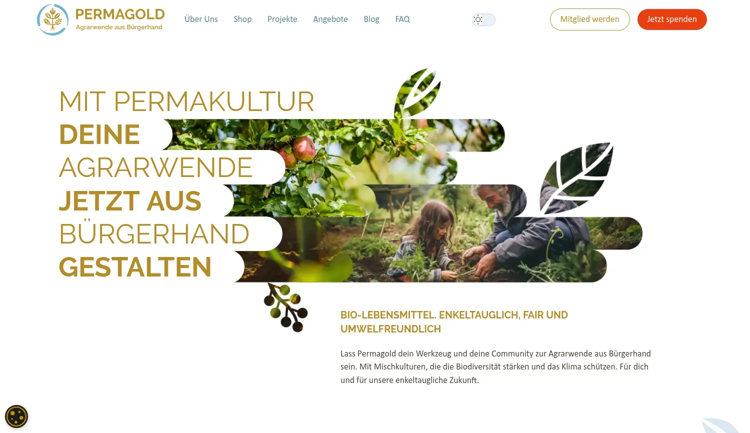 Website-Screenshot von Permagold eG