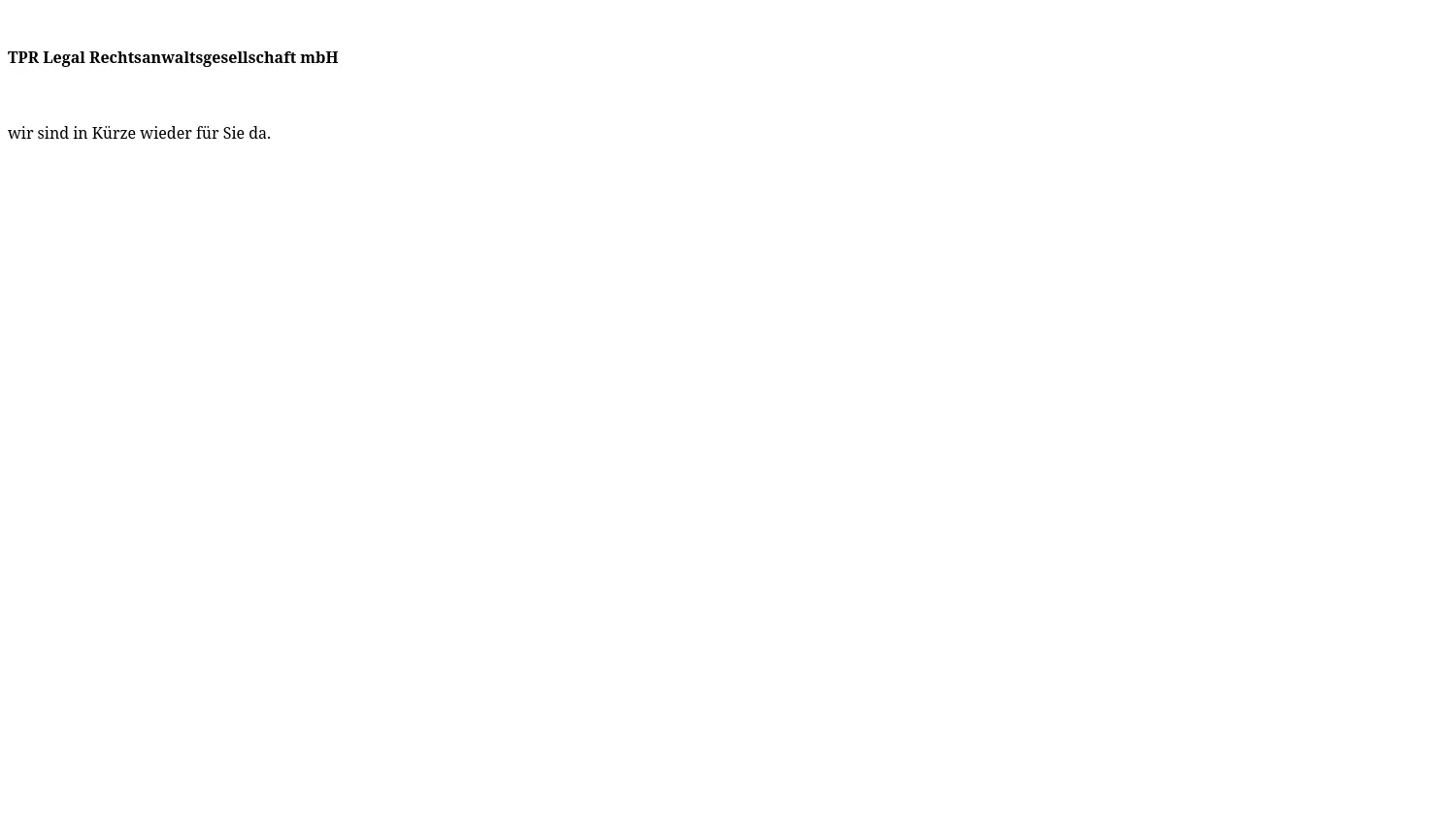 Website-Screenshot von TPR Legal